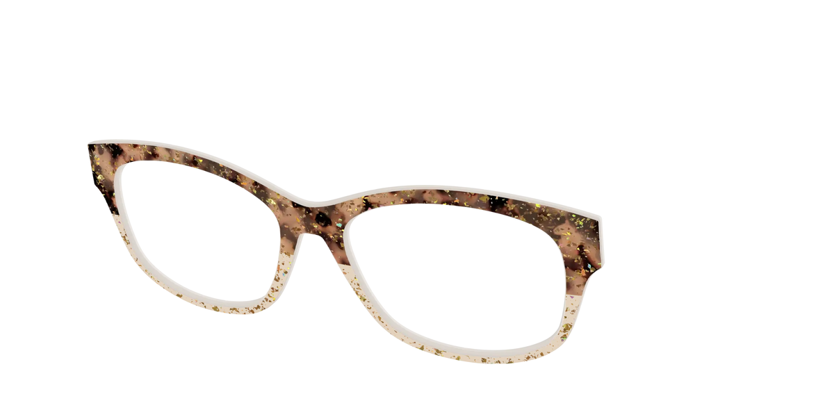 The Khaki Tortoise Crystal Split with Gold Flakes