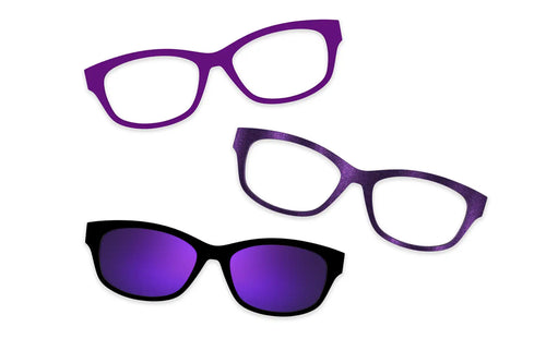 Purple Confetti Tortoise Gold Metal - Set