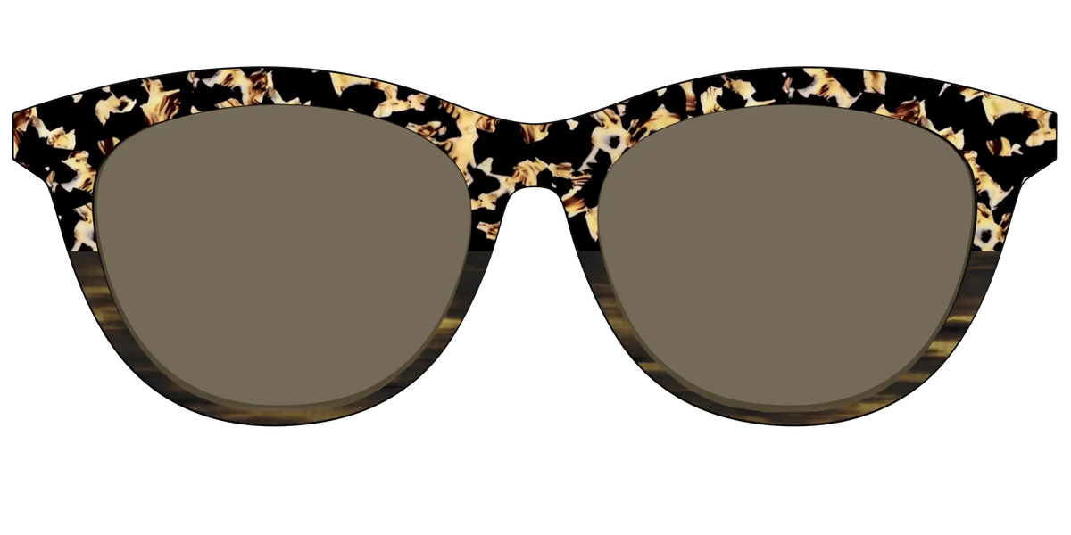 The Polarized Caramel Tortoise Horn Split Sun Top