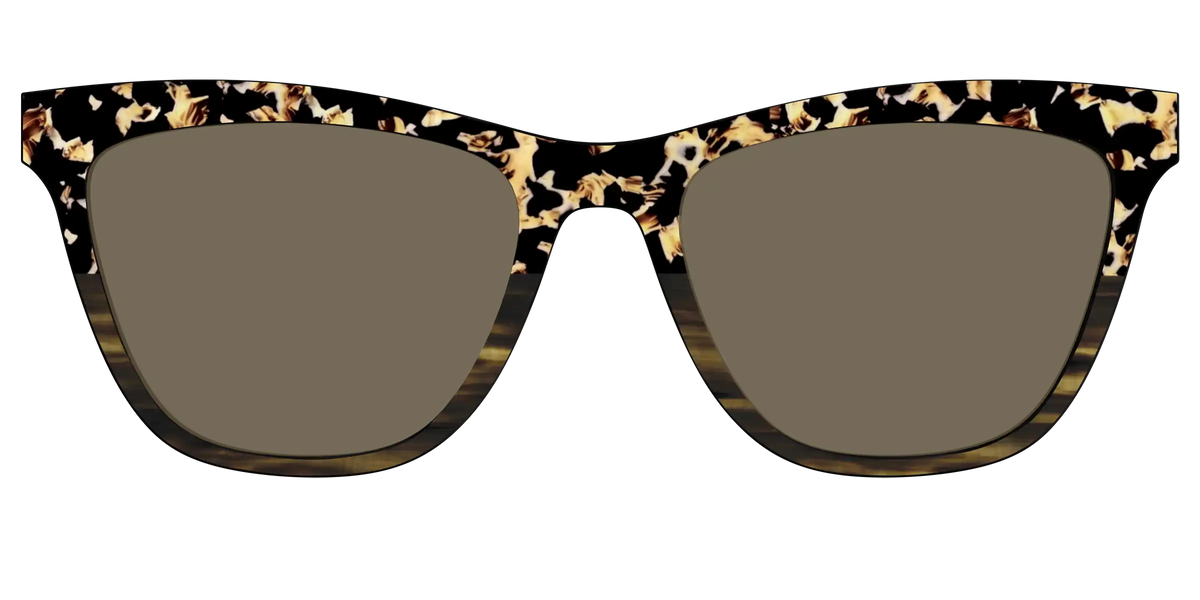 The Polarized Caramel Tortoise Horn Split Sun Top