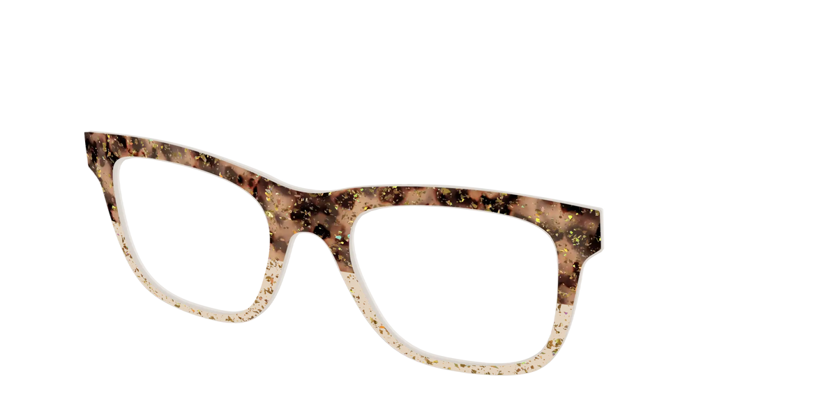 The Khaki Tortoise Crystal Split with Gold Flakes