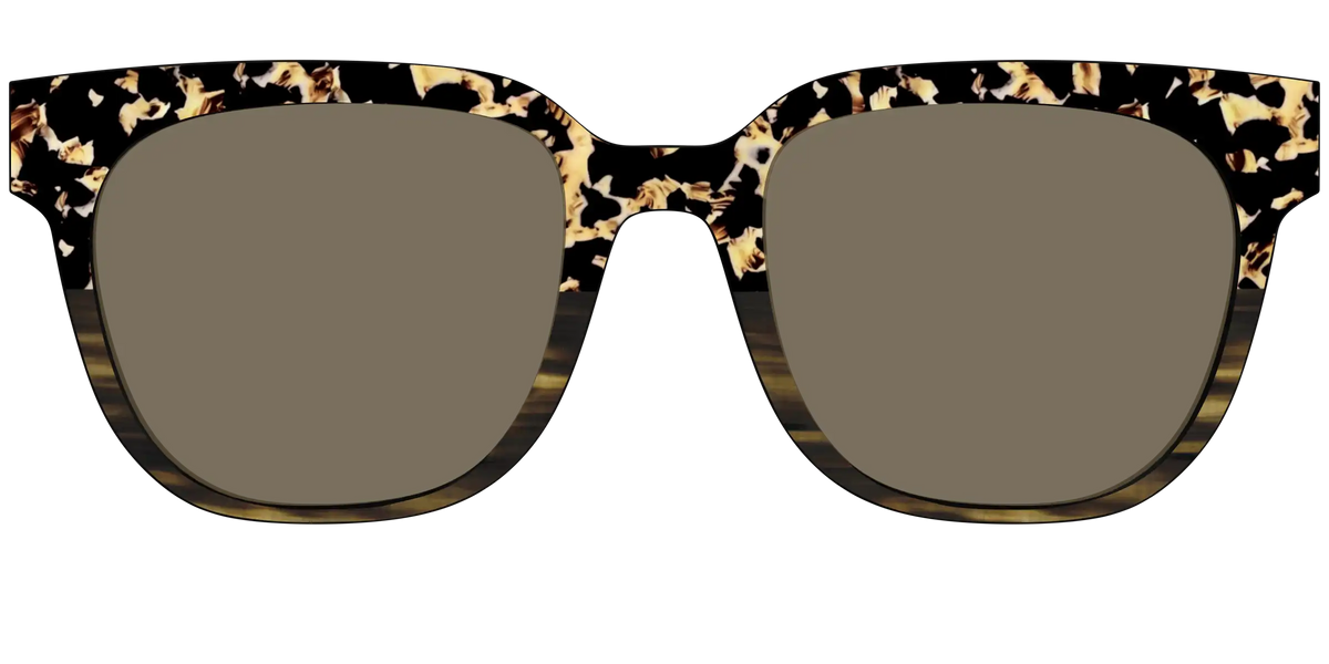 The Polarized Caramel Tortoise Horn Split Sun Top