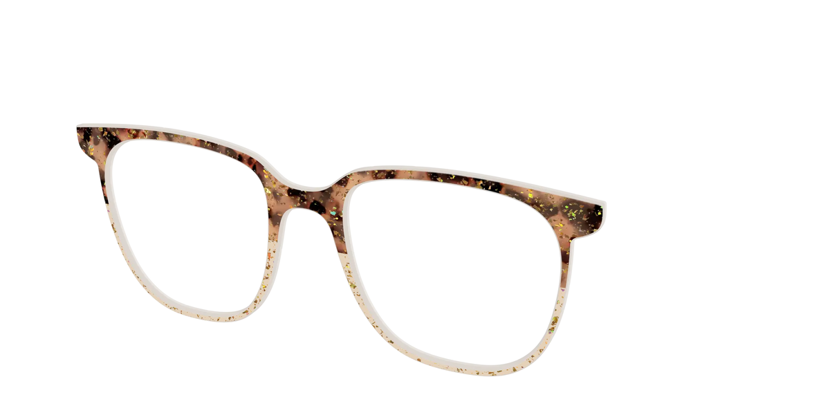 The Khaki Tortoise Crystal Split with Gold Flakes