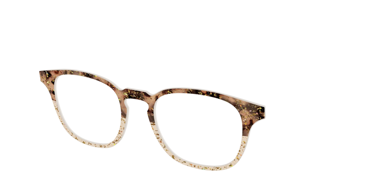 The Khaki Tortoise Crystal Split with Gold Flakes