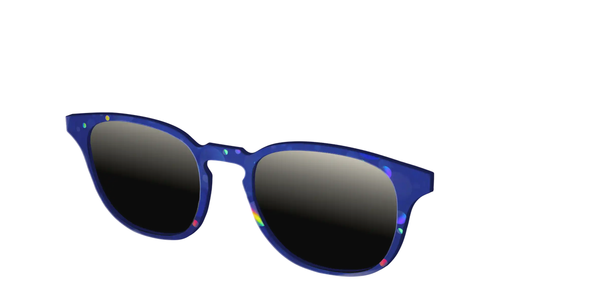 The Polarized Navy Holographic Bubbles Sun Top