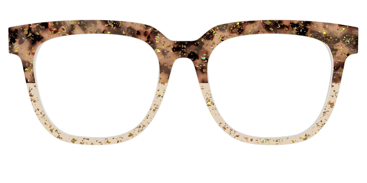 The Khaki Tortoise Crystal Split with Gold Flakes