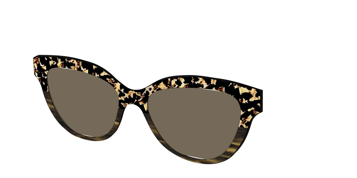 The Polarized Caramel Tortoise Horn Split Sun Top