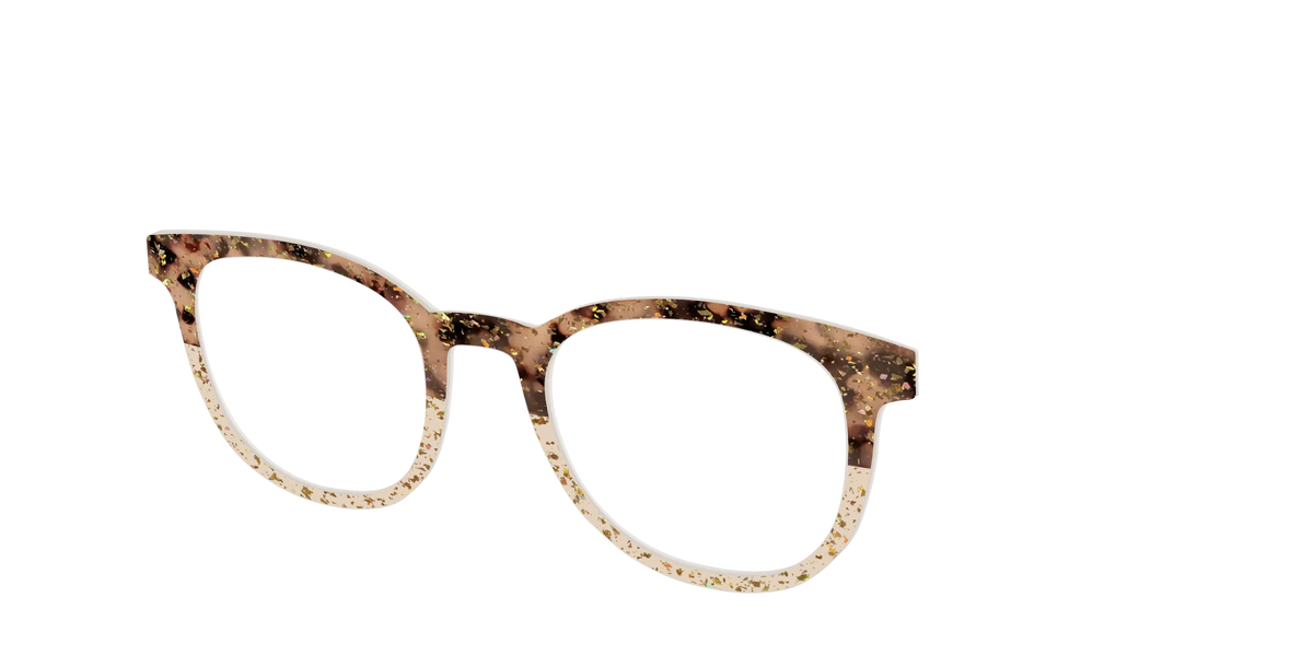 The Khaki Tortoise Crystal Split with Gold Flakes