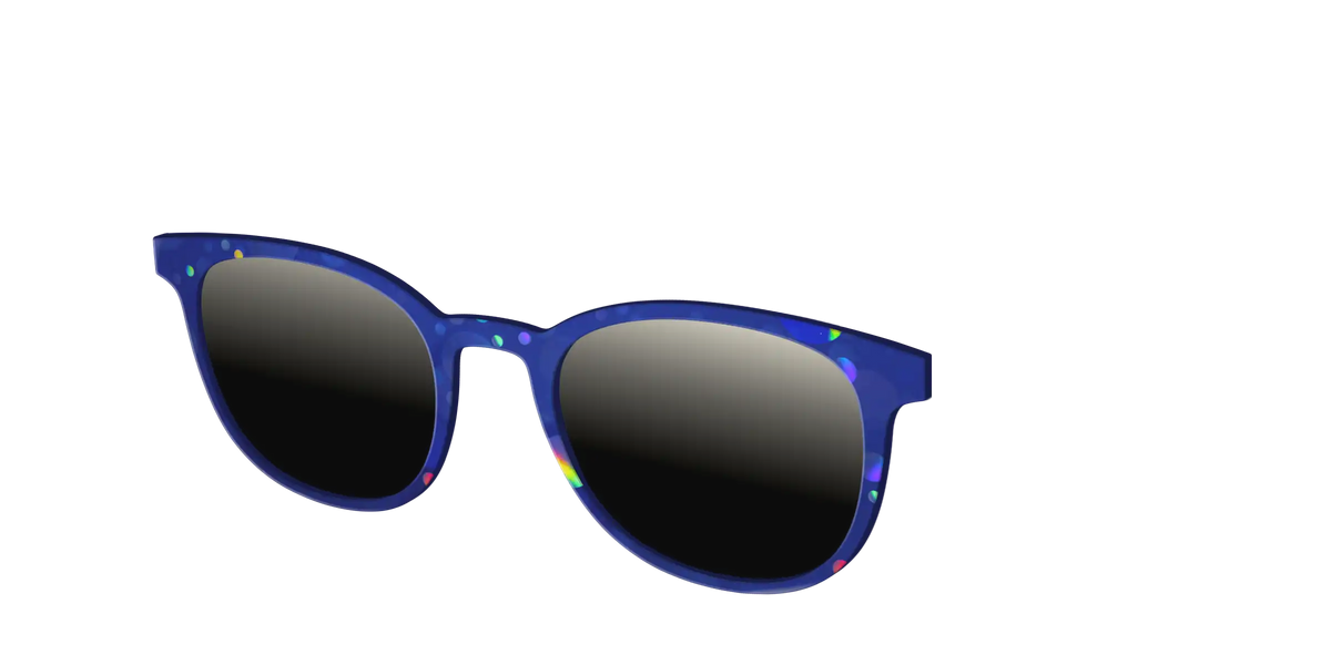 The Polarized Navy Holographic Bubbles Sun Top