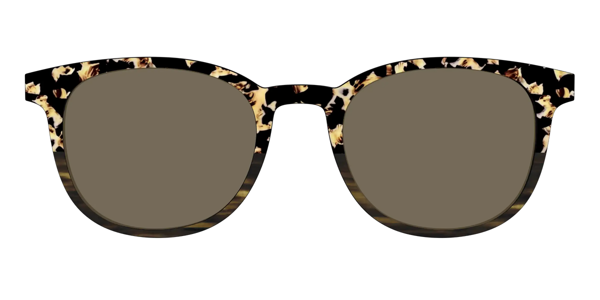 The Polarized Caramel Tortoise Horn Split Sun Top