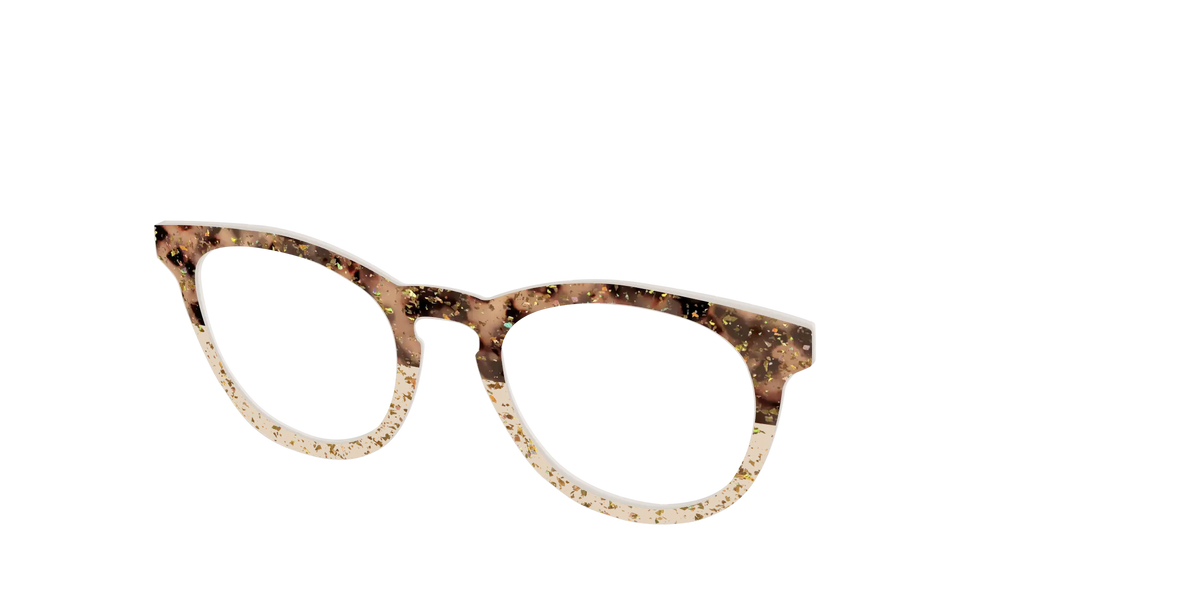 The Khaki Tortoise Crystal Split with Gold Flakes