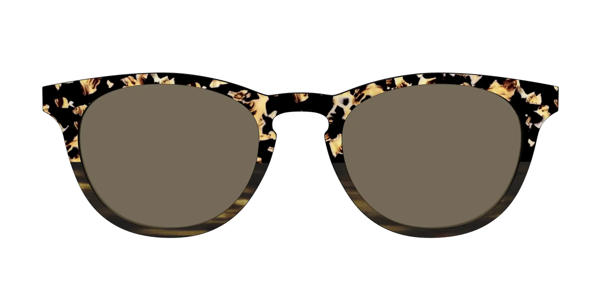 The Polarized Caramel Tortoise Horn Split Sun Top