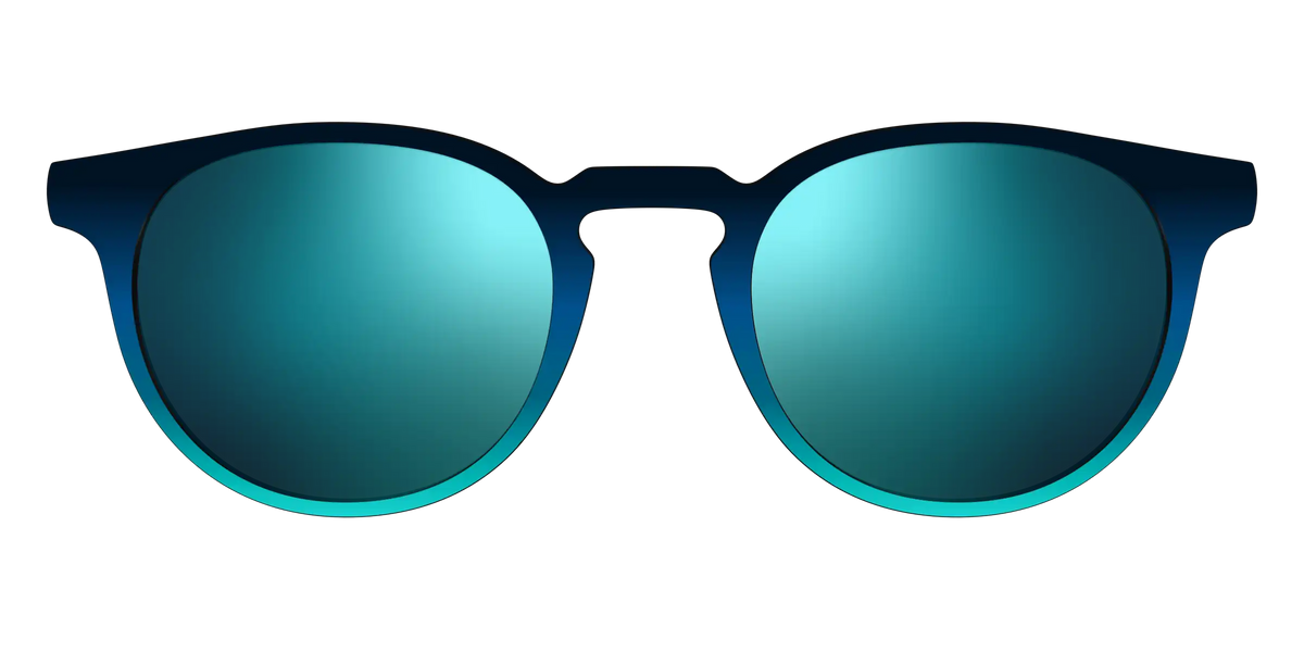 The Polarized Royal Blue to Seafoam Gradient Sun Top
