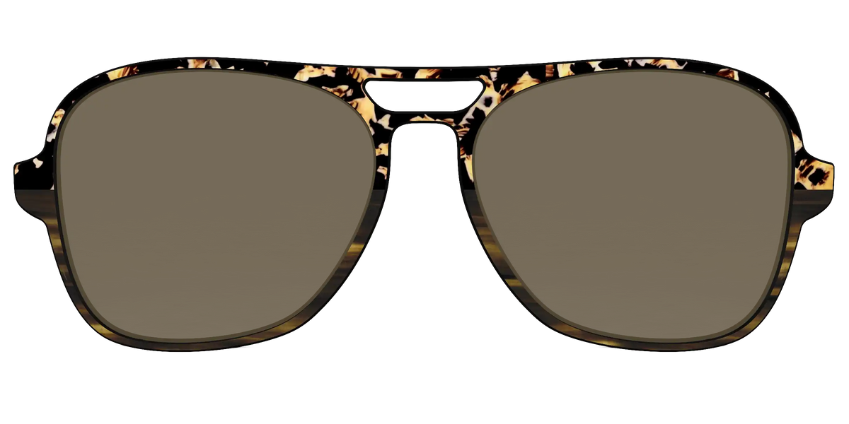 The Polarized Caramel Tortoise Horn Split Sun Top