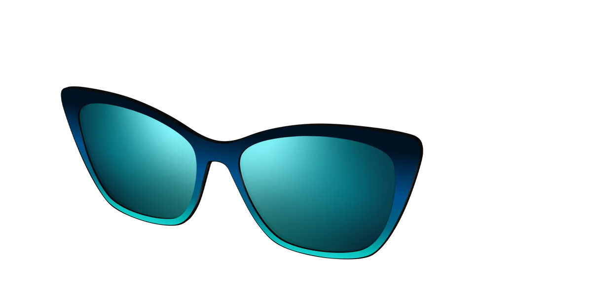The Polarized Royal Blue to Seafoam Gradient Sun Top