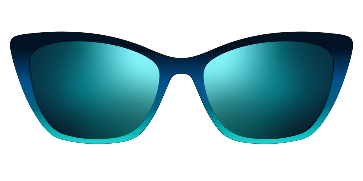 The Polarized Royal Blue to Seafoam Gradient Sun Top