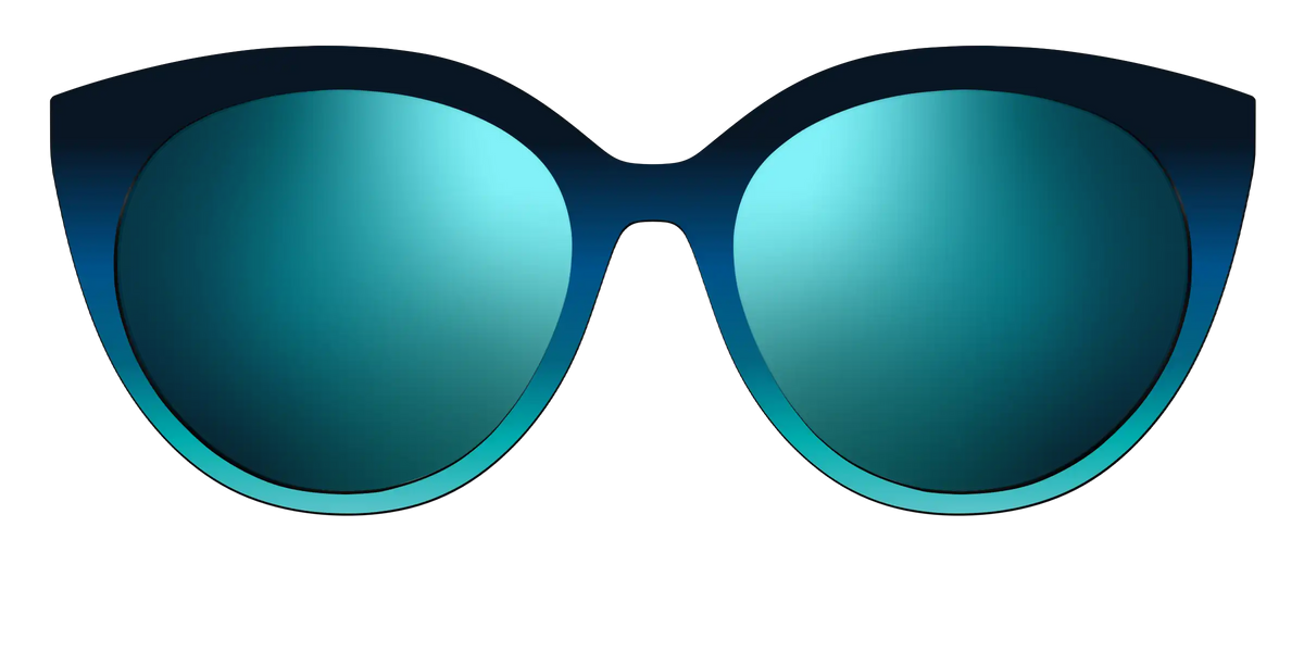 The Polarized Royal Blue to Seafoam Gradient Sun Top